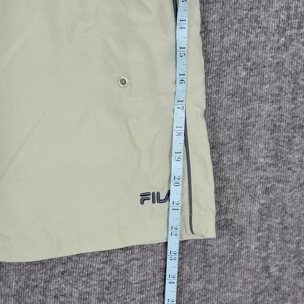 FILA Swim Trunks Mens L Light Green Swim Shorts Lined Built In Brief Drawstring